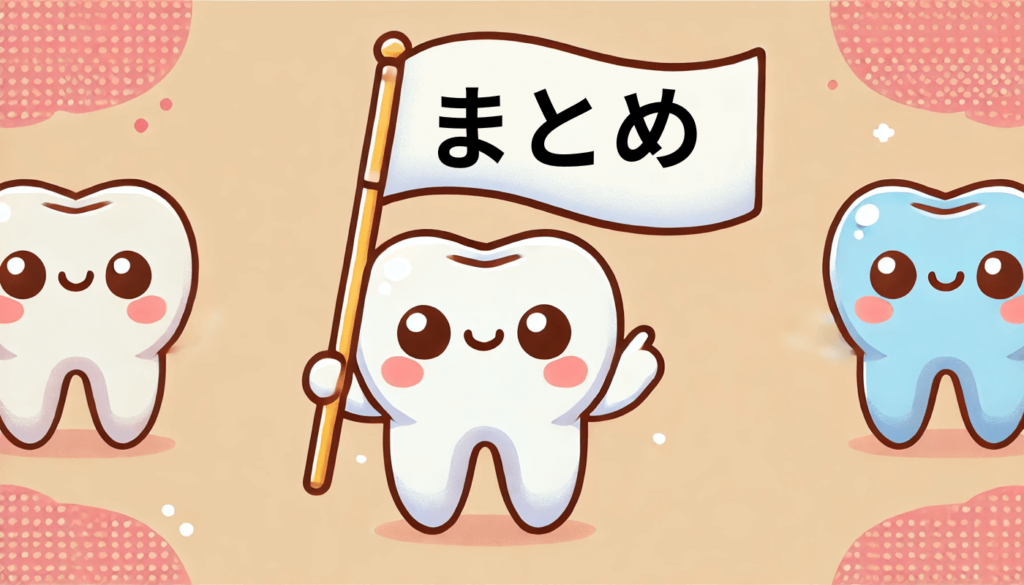 歯がまとめの旗を持っている画像